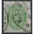 DENMARK - 1871 16Sk light green/light grey Numeral, perf. 14:13½, used – Facit # 24b