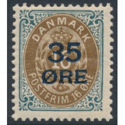DENMARK - 1912 35øre on 16øre grey-brown Numeral, MH – Facit # 47