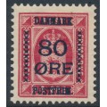 DENMARK - 1915 80øre on 8øre carmine-red Official, MNH – Facit # 123