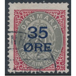 DENMARK - 1912 35øre on 20øre carmine/grey Numeral, used – Facit # 48