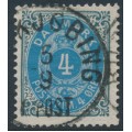 DENMARK - 1875 4øre dark cobalt-blue/black Numeral, perf. 14:13½, used – Facit # 29f