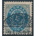 DENMARK - 1903 4øre blue/grey Numeral, perf. 12¾, 3rd crown watermark, used – Facit # 39b