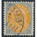 DENMARK - 1903 100øre yellow/grey Numeral, perf. 12¾, 3rd crown watermark, used – Facit # 45b