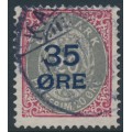 DENMARK - 1912 35øre on 20øre carmine/grey Numeral, used – Facit # 48