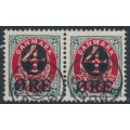 DENMARK - 1904 4øre on 8øre red/grey Numeral, 3rd crown watermark, used – Facit # 46a