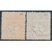 DENMARK - 1917 2øre red & 4øre blue Numerals, perf. 14:14½, crown watermark, used – Facit # 84-85