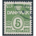 DENMARK - 1937 5øre grey-green Numeral, quadrille background, used – Facit # 102