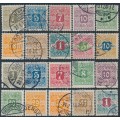 DENMARK - 1907 1øre to 10Kr Newspaper Stamps (Avisporto) set of 20, used – Facit # TI1-TI20