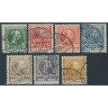 DENMARK - 1904 5øre to 100øre King Christian IX set of 7, used – Facit # 63-68