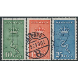 DENMARK - 1929 Cancer Research set of 3, used – Facit # 243-245