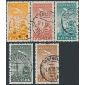 DENMARK - 1934 10øre to 1Kr Airmail set of 5, used – Facit # 262-266