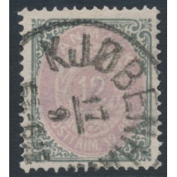 DENMARK - 1875 12øre purple-lilac/green-grey Numeral, perf. 14:13½, used – Facit # 32d