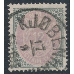 DENMARK - 1875 12øre purple-lilac/green-grey Numeral, perf. 14:13½, used – Facit # 32d