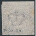 DENMARK - 1853 4RBS black-brown Crown, imperforate, Thiele IIA printing, used – Facit # 2III