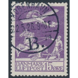 DENMARK - 1925 15øre violet Airmail, used – Facit # 214