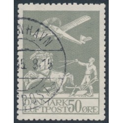 DENMARK - 1929 50øre grey Airmail, used – Facit # 216