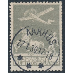 DENMARK - 1929 50øre grey Airmail, used – Facit # 216