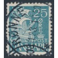 DENMARK - 1933 25øre blue Caravelle, quadrille background, used – Facit # 231