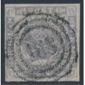 DENMARK - 1857 16Sk violet-grey Crown, imperforate, used – Facit # 6b