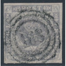 DENMARK - 1857 16Sk violet-grey Crown, imperforate, used – Facit # 6b