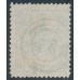 DENMARK - 1865 2Sk light green-blue Crown, perf. 13:12½, used – Facit # 11f