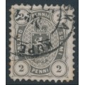 FINLAND - 1875 2Pen black-grey Coat of Arms, perf. 11:11, used – Facit # 12Se