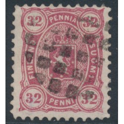 FINLAND - 1875 32Pen light reddish carmine Coat of Arms, perf. 11:11, used – Facit # 18Se