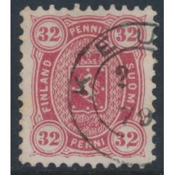 FINLAND - 1875 32Pen carmine-red Coat of Arms, perf. 11:11, used – Facit # 18Sd