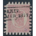 FINLAND - 1867 40Pen carmine Coat of Arms, roulette III, pale rose paper, used – Facit # 9v1C3