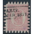 FINLAND - 1867 40Pen carmine Coat of Arms, roulette III, pale rose paper, used – Facit # 9v1C3