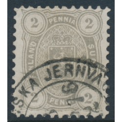 FINLAND - 1875 2Pen brownish grey Coat of Arms, perf. 11:11, used – Facit # 12Sb