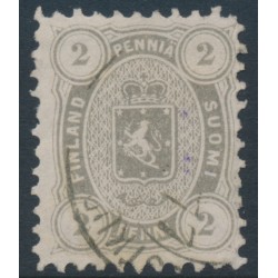 FINLAND - 1875 2Pen light grey Coat of Arms, perf. 11:11, used – Facit # 12Sc