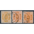 FINLAND - 1875 5PenCoat of Arms in three shades, perf. 11:11, used – Facit # 13S