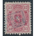 FINLAND - 1875 32Pen dull rose Coat of Arms, perf. 11:11, used – Facit # 18Sb