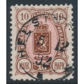 FINLAND - 1890 10Mk dark brown/pink Coat of Arms, used – Facit # 34a