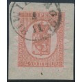 FINLAND - 1872 40Pen dull red Coat of Arms, roulette II, reddish lilac ribbed paper, used – Facit # 9v6C2