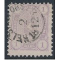 FINLAND - 1877 1Mk lilac Coat of Arms, perf. 11:11, used – Facit # 19SC¹b