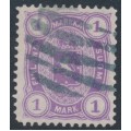 FINLAND - 1882 1Mk violet Coat of Arms, perf. 12½:12½, used – Facit # 19LC²b