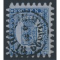 FINLAND - 1866 20Pen blue Coat of Arms, roulette II, lilac-blue paper, used – Facit # 8v1C2x