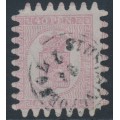 FINLAND - 1867 40Pen carmine-rose Coat of Arms, roulette III, pale rose paper, used – Facit # 9v1C3