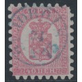 FINLAND - 1872 40Pen dull carmine Coat of Arms, roulette I, pale rose paper, used – Facit # 9v5C1