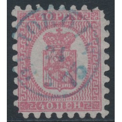 FINLAND - 1872 40Pen dull carmine Coat of Arms, roulette I, pale rose paper, used – Facit # 9v5C1