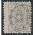 FINLAND - 1875 2Pen light grey Coat of Arms, perf. 11:11, used – Facit # 12Sc