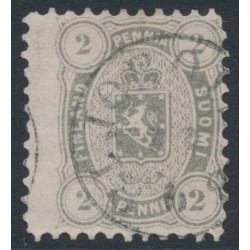 FINLAND - 1875 2Pen light grey Coat of Arms, perf. 11:11, used – Facit # 12Sc