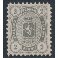 FINLAND - 1875 2Pen dark grey Coat of Arms, perf. 11:11, used – Facit # 12Sf