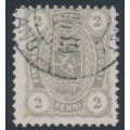 FINLAND - 1883 2Pen grey Coat of Arms, perf. 12½:12½, used – Facit # 12Laz