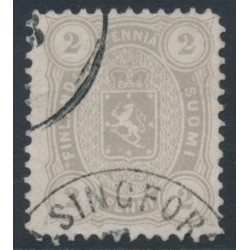 FINLAND - 1888 2Pen olive-grey Coat of Arms, perf. 12½:12½, used – Facit # 12Lc