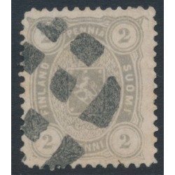 FINLAND - 1888 2Pen olive-grey Coat of Arms, perf. 12½:12½, used – Facit # 12Lc