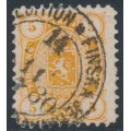 FINLAND - 1880 5Pen dull orange-yellow Coat of Arms, perf. 11:11, used – Facit # 13Shh