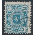 FINLAND - 1875 20Pen greenish blue Coat of Arms, perf. 11:11, used – Facit # 16Sb
